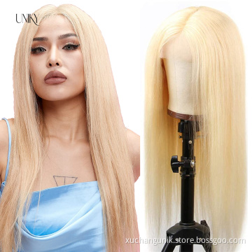 Uniky Wholesale 613 HD Human Hair Lace Wig Platinum Blonde 613 Transparent Lace Frontal Wig, 13x4 13x6 613 Virgin Lace Front Wig
